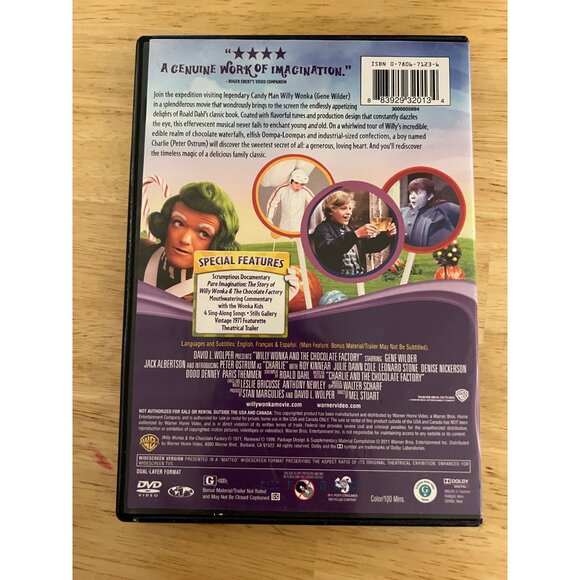 Willy Wonka & The Chocolate Factory DVD 1971 Musical Fantasy Movie Pre-Owned - Picture 4 of 4
